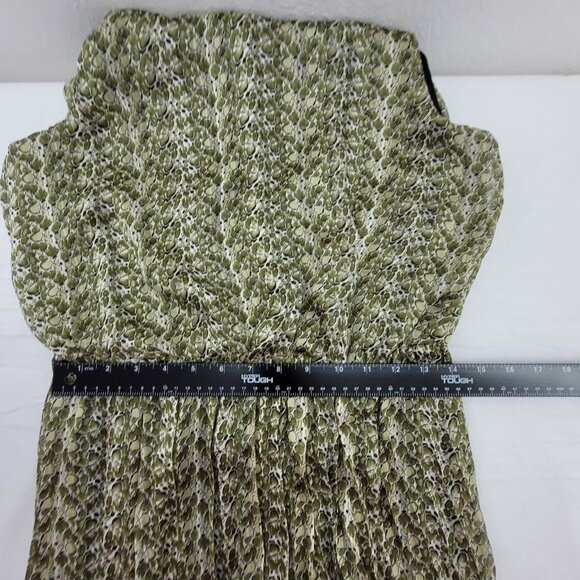 NEW Sam Edelman Dress Womens 10 Green Pebbled Python Pleat Blouson Midi Loden - Picture 10 of 15